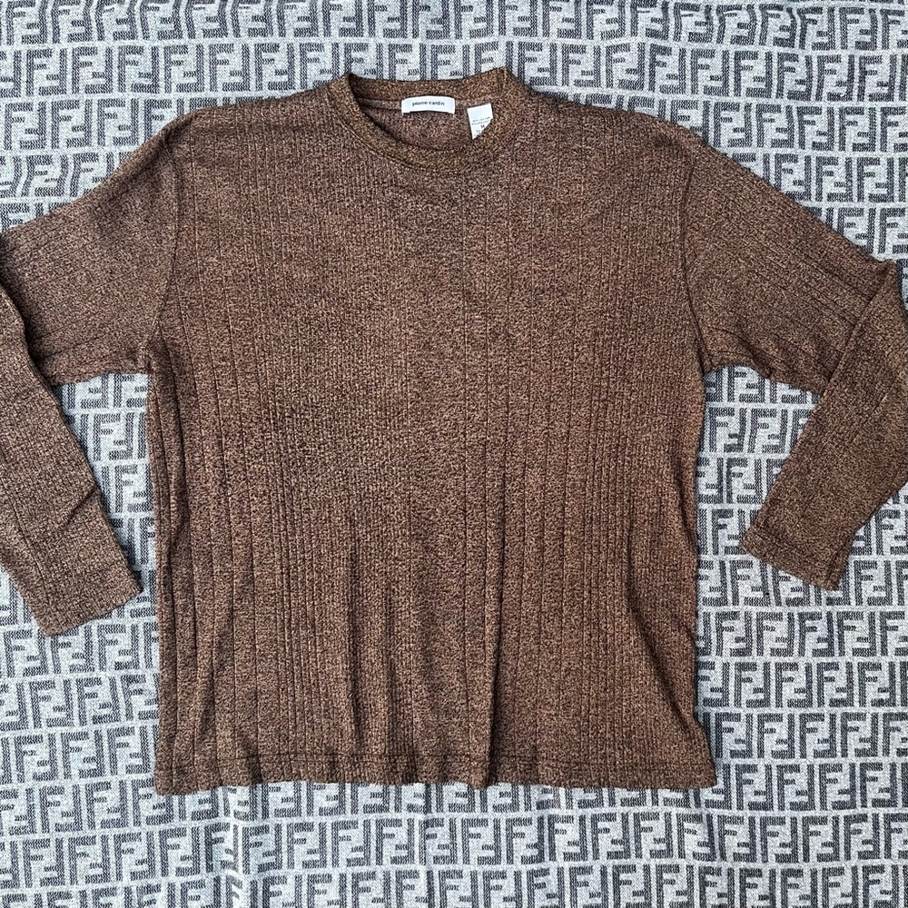 PIERRE CARDIN Vintage Crewneck Sweatshirt - Cappuccino & Black - M/L
